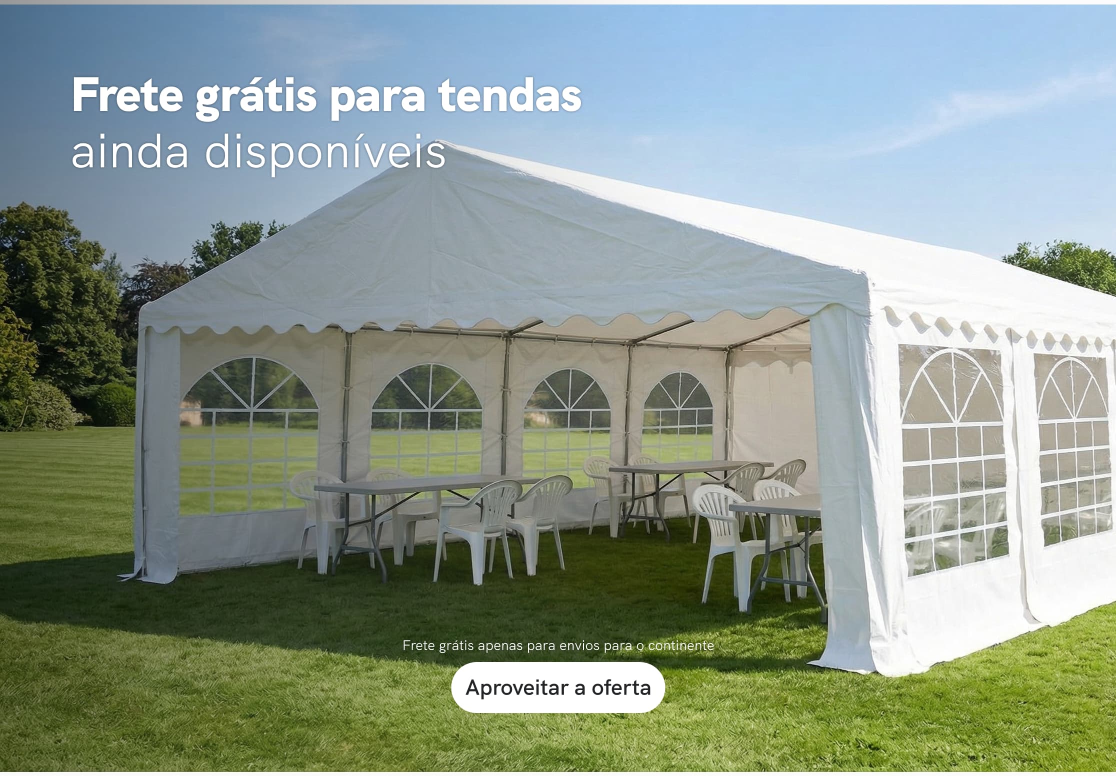 Frete gr&aacute;tis para tendas